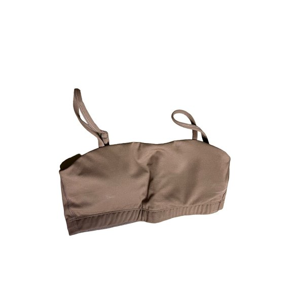 Womens Light Brown Bandeau Sports Bras Bralette Adjustable Straps - Picture 2 of 3